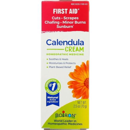 Boiron Calendula Cream for First Aid, Minor Burns, Cuts, Scrapes, Insect Bits and Sunburn - 2.5 oz