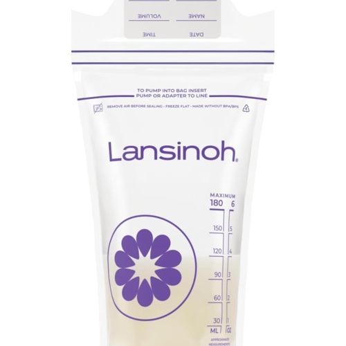 Lansinoh Breastmilk Storage Bags, 200 Count Value Pack, Baby Essentials, Leak-Proof, Fast Freeze & Thaw Breast Milk Bags for Baby Bottle Feeding, Strength & Stretch, 6 Ounce