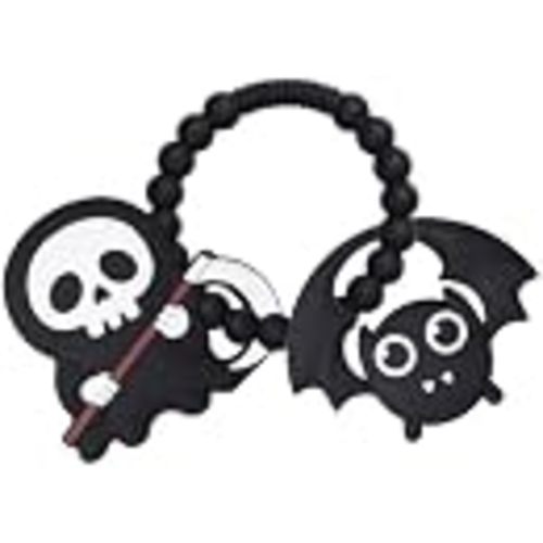 Baby
Silicone
Skeleton
Death
and
Bat
Teether
Ring
Toy,BPA
Free | Gothic & Halloween Style,Teething Chew Toys for 0-6,6-18 Months Boys and Girls,Newborns Essentials,Safe and Soft