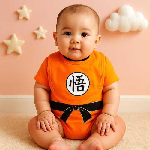 Dragon Ball Baby Shower: Goku Bodysuit & Bib Set | Christmas Gift for Baby