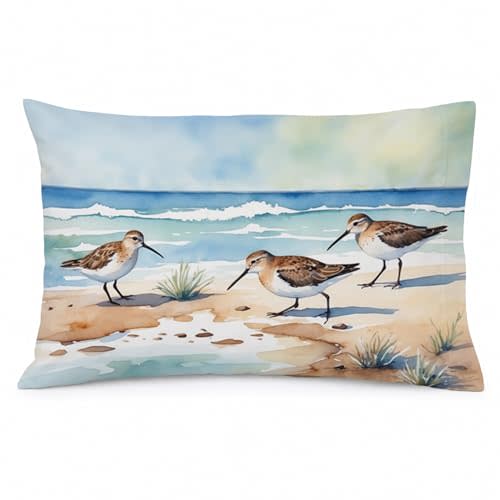 Caroline's Treasures Sandpipers Hunting Standard Pillowcase Lightweight Super Soft Easy Care Decorative Artwork Pillowcase, Standard
