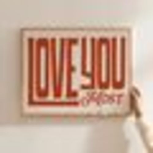 Love You MOST Art Eclectic Mid Century Entryway Door Topper Print Above Bed Hallway