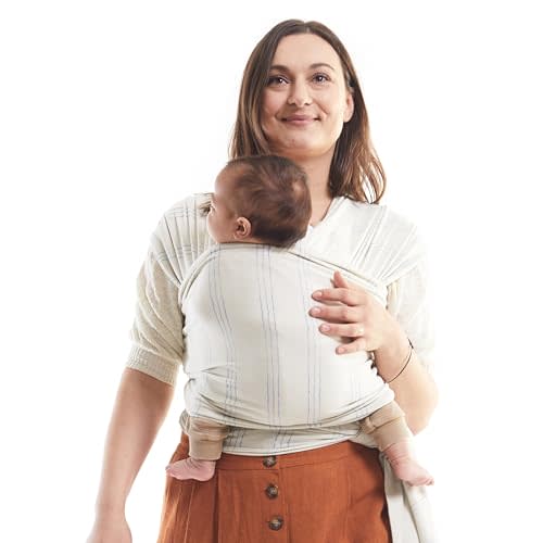 Boba Baby Wrap Carrier - Stretch Bamboo Newborn Sling, Serenity Riviera | Breathable Bamboo-Blend Knit, newborn to toddler. Hands-Free Babywearing for bonding, nursing & naps 7-35 lbs.