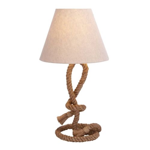 26" Rustic Jute Table Lamp Brown - Olivia & May: Nightstand Lighting, Cone Shade, E26 Socket