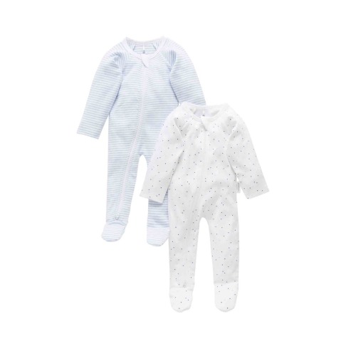 2 Pack Zip Footie, 0-3M