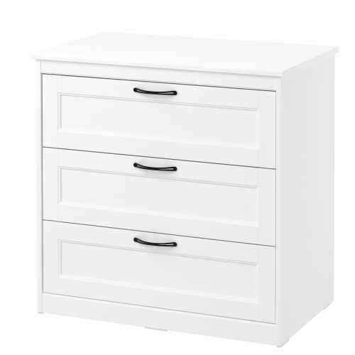 SONGESAND Chest of 3 drawers - white 82x81 cm