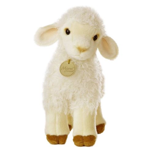 Aurora Medium Lovely Lamb Miyoni Realistic Stuffed Animal White 10"