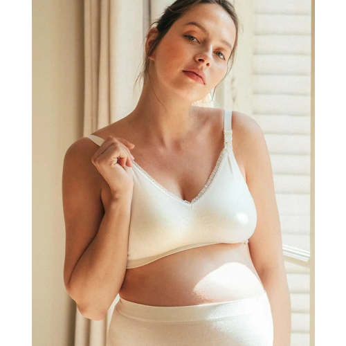 Maternity and nursing seamless bra Organic natural | Cache Coeur – Cache Cœur US