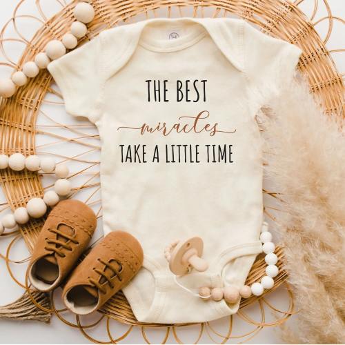 IVF Baby Bodysuit,The Best Miracles Take a Little Time Baby Clothing,Rainbow Baby Gift,Miracle Baby Gift, Baby Shower Gift,Gift for New Mom