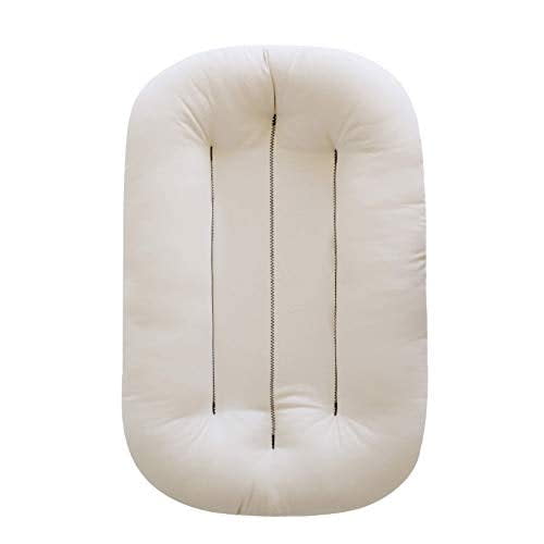 Open Box Snuggle Me Organic Bare | Baby Lounger & Infant Floor Seat | Newborn Essentials | Organic Cotton, Fiberfill | Natural