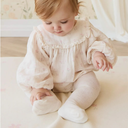 Organic Cotton Muslin Frances Playsuit - Pauline Pink – Jamie Kay USA