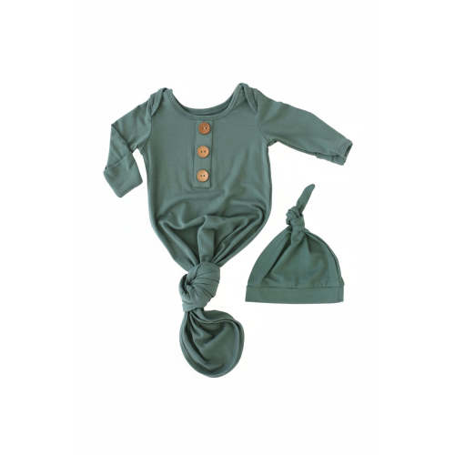 Emerald Bamboo Knotted Gown & Hat