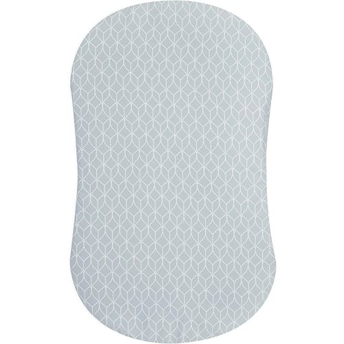 HALO BassiNest Fitted Sheet – 100% Cotton, Soft and Breathable Bassinet Sheet for Babies, 30” x 16” Pre-Shrunk Sheet, Morning Mist