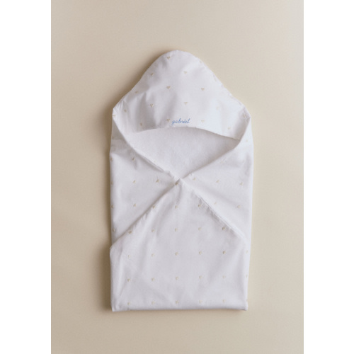 Bath Cape - Beige Heart Print