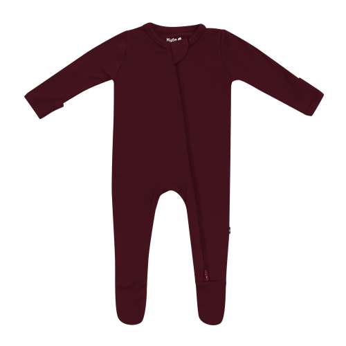 Zippered Footie in Burgundy | Kyte Baby