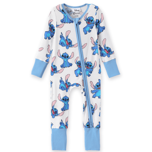 Disney Stitch Baby Boys Girls Jumpsuits Bamboo Viscose Zip Footed Rompers with Hand and Foot Covers One Piece Newborn 0-3 Months