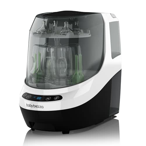 Baby Brezza Baby Bottle Washer Pro - Clinically Proven Better Cleaning - Washer, Sterilizer + Dryer In One Appliance for Essentials like Bottles + Pump Parts  Machine Replaces Brushes + Racks