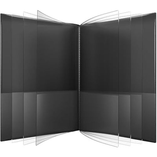 Nicky's® Multi Pocket Organizer, 10 or 14 Page Folder, Water Proof, Patented Tear-Resistant, Flexible Plastic, Proudly Made in USA, Binder Substitute. (14-in-1 Black)