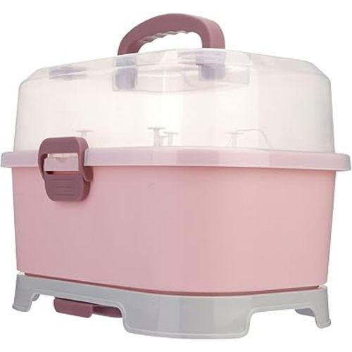 Bottle Drying Rack Baby Box, Kitchen Cabinet Organizer 1Pc Portable Drying Rack Storage Box Bottle Storage Holder Organizer Case Portable Newborn Feedings Cabinet for Home Travel Baby Gear