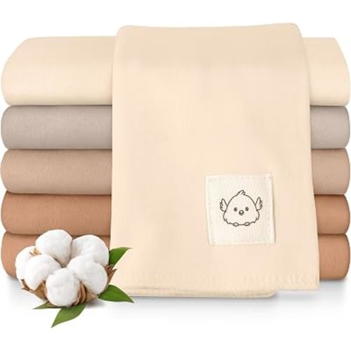Organic Burp Cloths Baby Boy, Girl, 6-Pack Large Burping Cloths (Ecru)