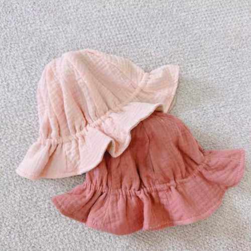 Soft Muslin Baby Bucket Hat: Neutral Cotton Beanie, Newborn Handmade Hat, Baby Shower Gift