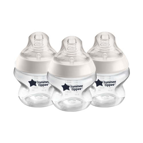 Tommee Tippee Closer to Nature Baby Bottles (5oz, 3 Count) | Extra Slow Flow Nipple with Anti-Colic Valve