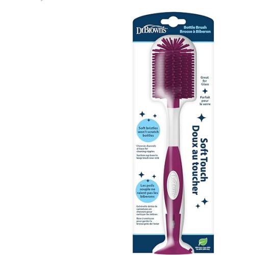 Dr. Brown's Soft Touch Baby Bottle Cleaning Brush, Pink, 1-Pack