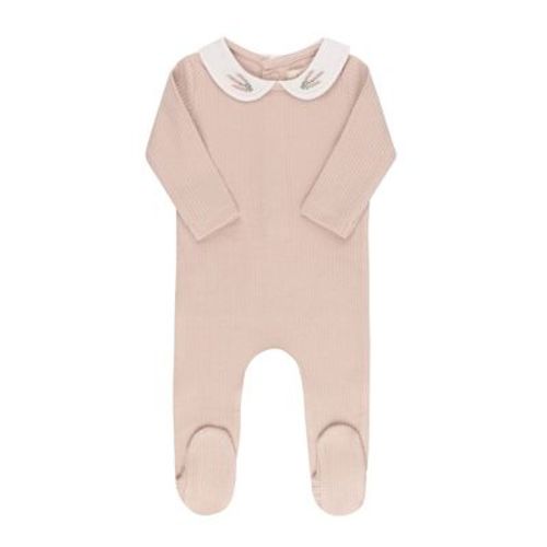 Ely's & Co. Baby Footie - Organic Cotton Embroidered Collar Collection