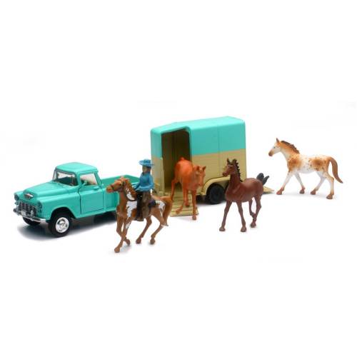 New Ray Toys Vintage Pick Up with Horse Trailer - Runnings - Runnings