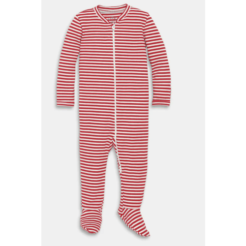 Organic Zip Footie in Stripe