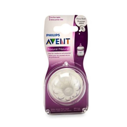 Philips Avent Natural 2-Pack First Flow Nipples - CLEAR - 2 PACK