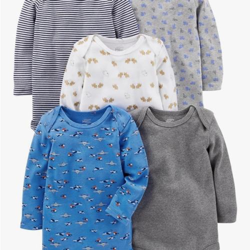 Simple Joys by Carter's Baby-Boys Long-Sleeve Bodysuit Pack of 5Bodysuit