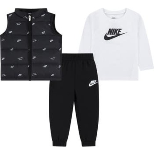 Futura Logo Print Puffer Vest, Graphic T-Shirt & Joggers Set, 24M