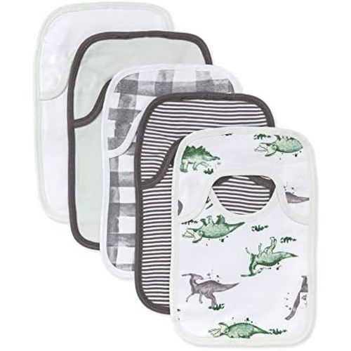 Burt’s Bees Baby Unisex Baby Bibs, Lap-Shoulder Drool Cloths, 100% Organic Cotton with Absorbent Terry Towel Backing Bibs