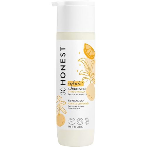 The Honest Company Silicone-Free Conditioner, Gentle, Hypoallergenic, Naturally Derived Ingredients, Fragrance-Free for Sensitive Skin, 10 fl oz