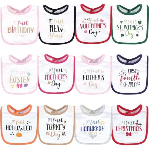 Little Treasure Unisex Baby Cotton Bibs, Holiday Fancy Girl, One Size
