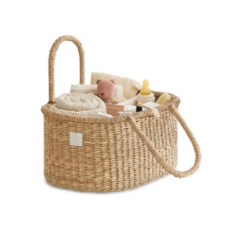 Amazon.com: BEBE BASK Premium Baby Diaper Caddy Organizer Basket with Cotton Divider | Handmade & Award-Winner, Seagrass Caddy Basket, Newborn Essentials, Nursery Basket, Removable Divider, Baby Shower (ROSA)