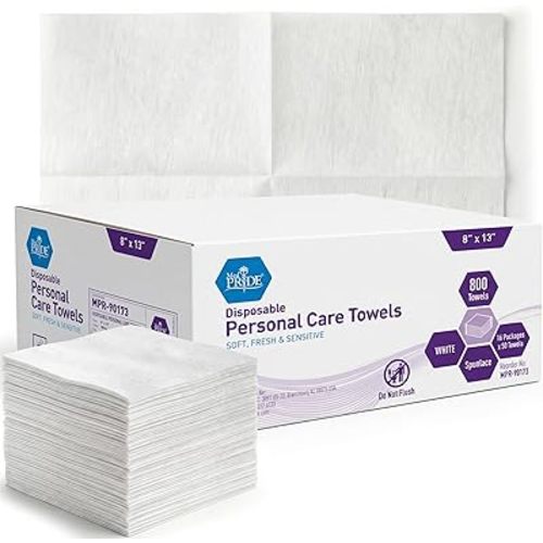 MED PRIDE Disposable Dry Wipes for Adults, Soft & Absorbent Personal Towels, Bulk 800 Count, Incontinence Care, Baby Wipes (800 Count (Pack of 1))