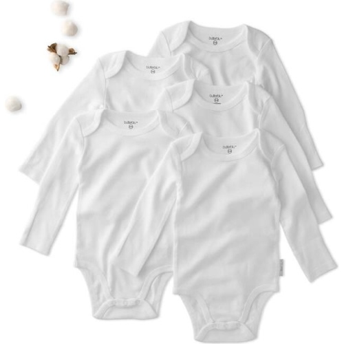 BLAKE 5-Pack Long Sleeve Bodysuits, White - butterblu, size 3-6M