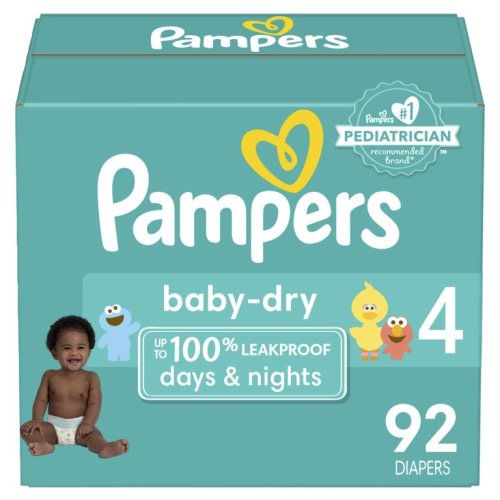 Pampers Baby Dry Extra Protection Diapers, Size 4, 92 Count