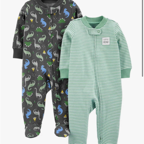 Simple Joys by Carter's baby-boys 2-way Zip Thermal Footed Sleep and Play, Pack of 2