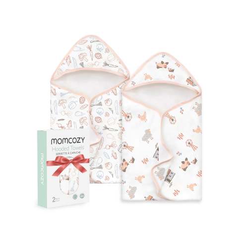 2-Pack Momcozy Baby Hooded Towels - Starry Sky Design