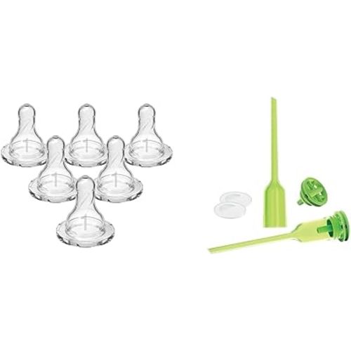Dr. Brown's Level 1 Slow Flow Silicone Nipple 6 Count & Options+ Replacement Vent Kit Narrow 2 Count