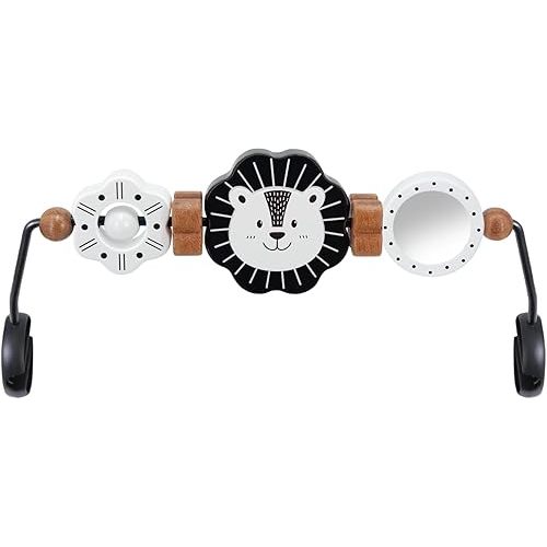 Baby Bjorn Bouncer Toy Bar, New Model Wooden Toy with Mirror for Baby Bouncer Soft & Bliss, Easy to Attach & Remove, Child-Friendly Material, Early Identification Black and White Toys, Lion