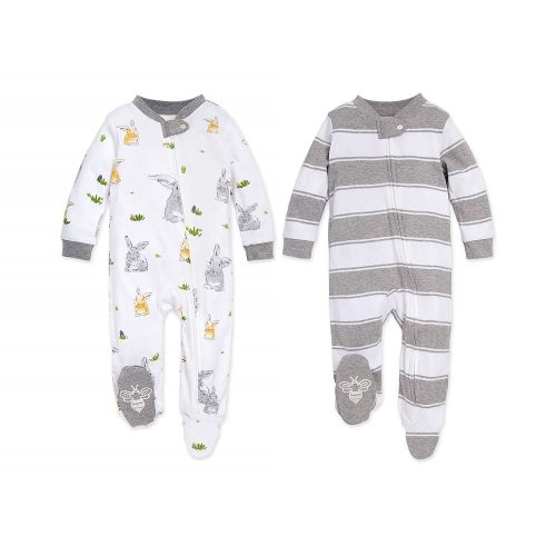 Burt's Bees Baby Boys' Organic Cotton Loose Fit Sleep and Play One-Piece Zip Front Footed Pajamas