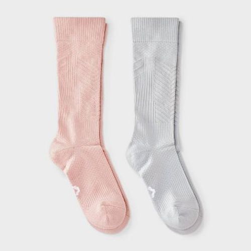 Women's Essential Compression 2pk Over The Calf Socks - All In Motion™ Mauve 4-10
