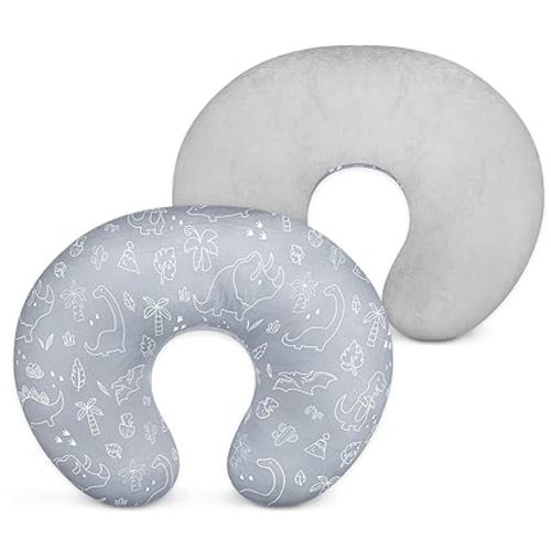 DILIMI Nursing Pillow Cover, Soft Stretchy Nursing Covers for Breastfeeding Pillows, 1 Pack Reversible Removable Slipcover for Baby Boy and Girls, Dinosaur