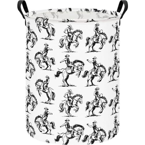 Western Cowboy Storage Bin Foldable Nursery Basket Cowboy