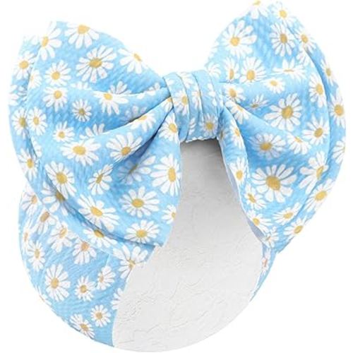 Daisy Baby Bow for Girls Blue Headbands for Baby Girl Hair Bow Accessories Summer Outfits for Infants Toddlers Hair Accessory