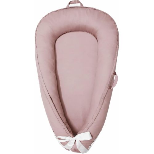 Aila+Aiden Baby Nest, Baby Lounger, Organic Cotton Lounger for Baby, Reversible Breathable Adjustable Portable - Star Collection (Dusty Rose)